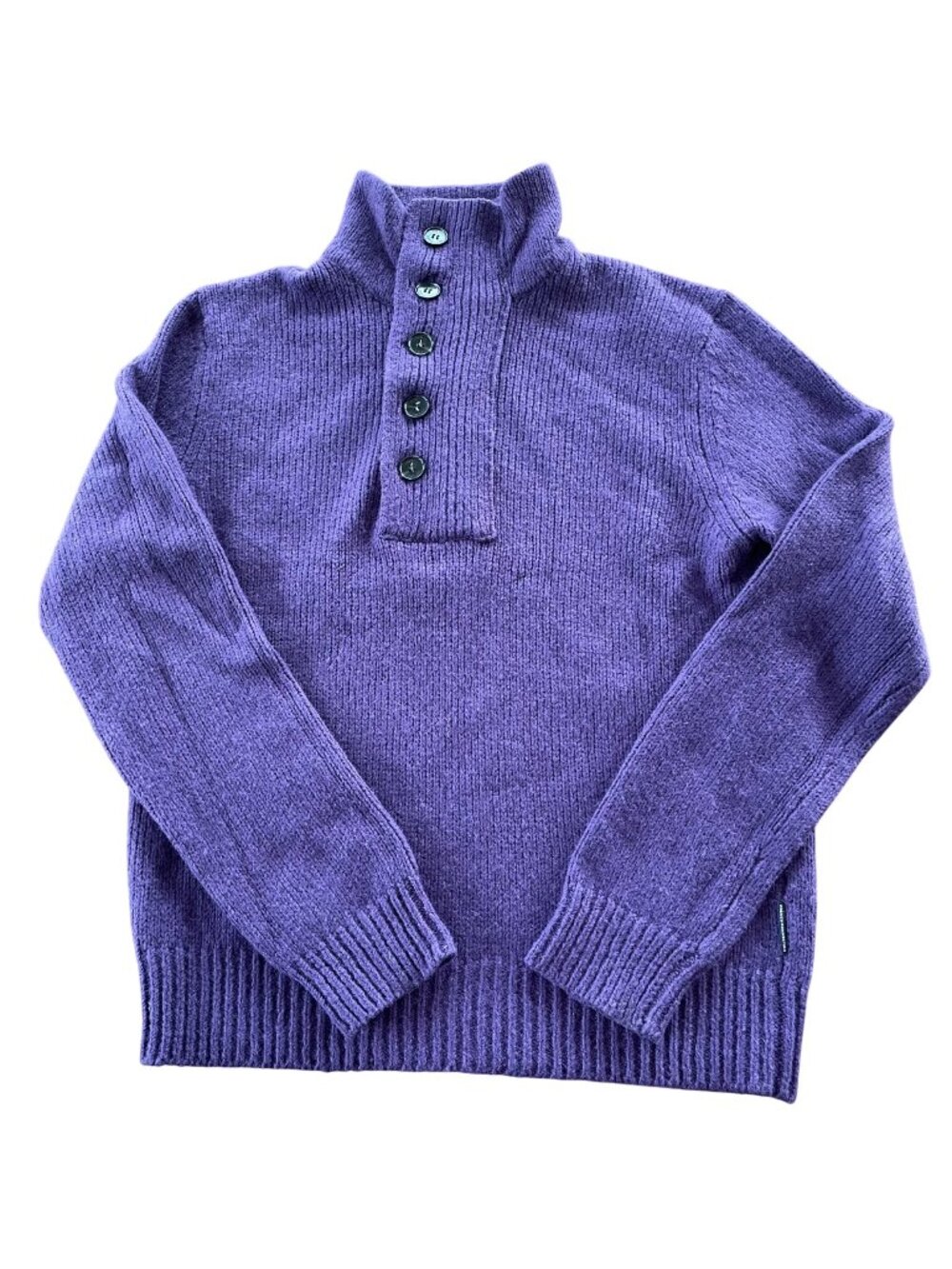 French Connection Wool Blend Pullover Cable Knit Sweater Purple Sz SM